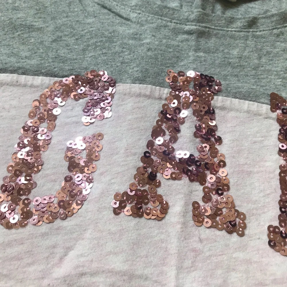 Gap Kids Gray and Pink Logo (Sequin) Long Sleeve